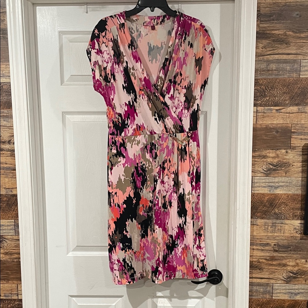 Apt. 9 Pink and Black Abstract Women's Dress
